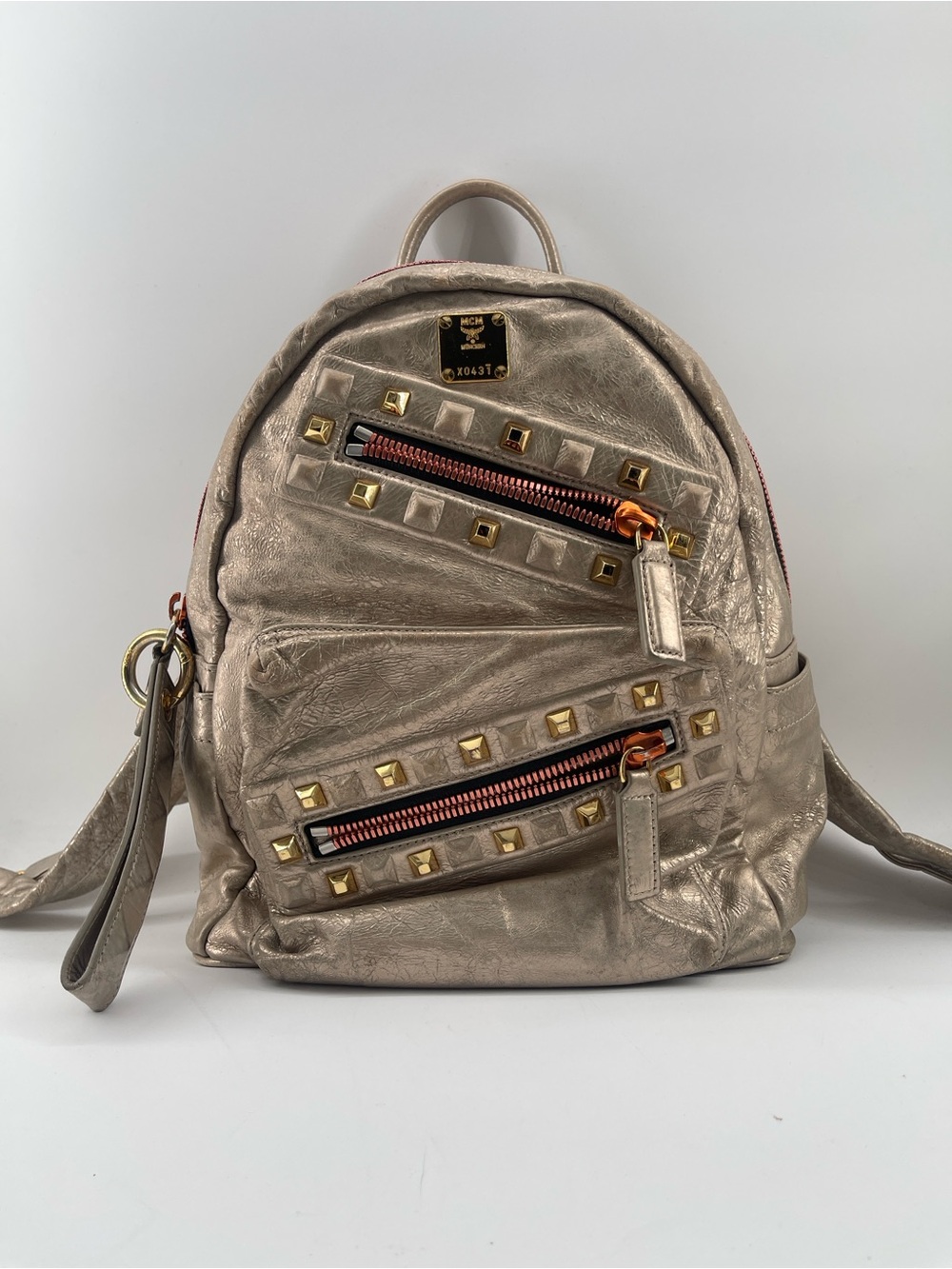 MCM Rucksack Metalic Gold Backpack - Picture 1 of 15